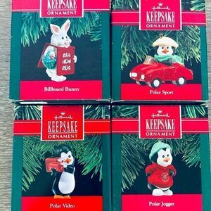 Hallmark Polar Penguin Vintage Christmas Ornaments Bundle Lot